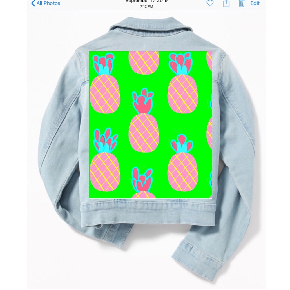 Original Hand-made Fad Blue Jean Jacket Art
